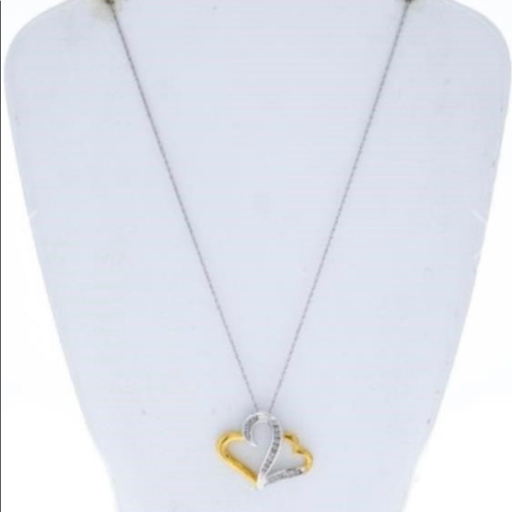 .20ct Diamonds Iconic Sterling Silver Double Heart Pendant 18"
